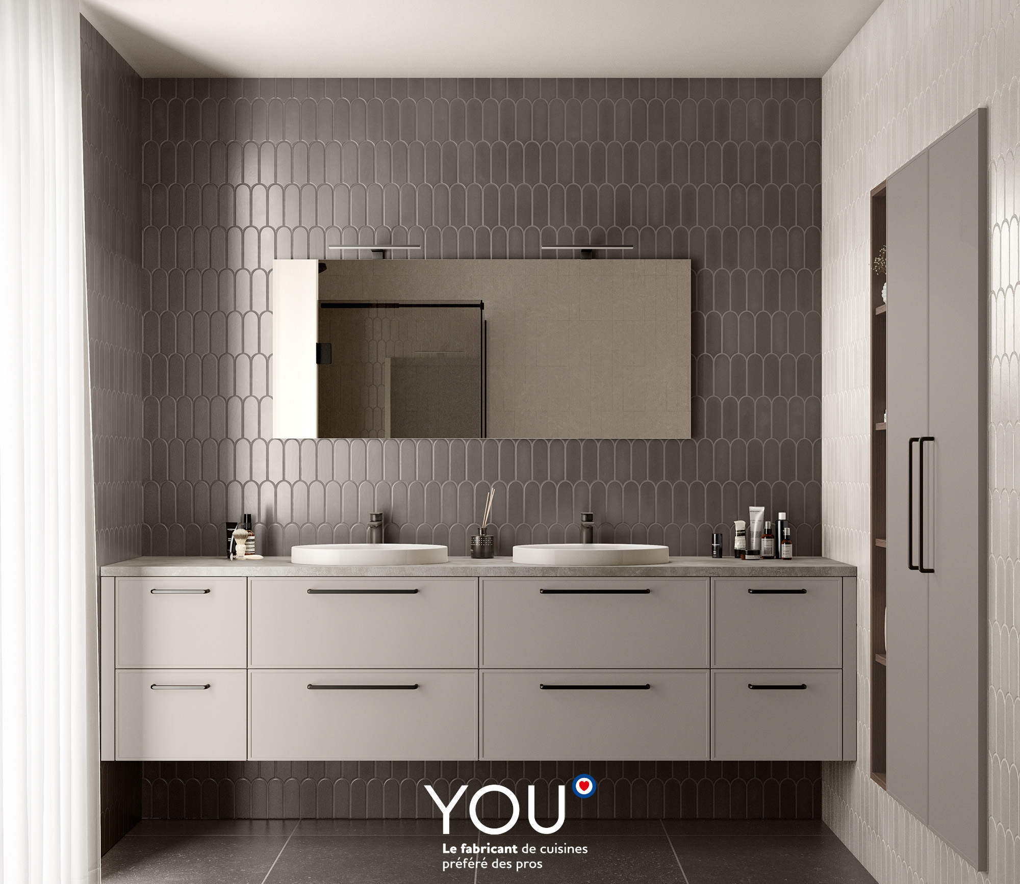 salle de bain grise