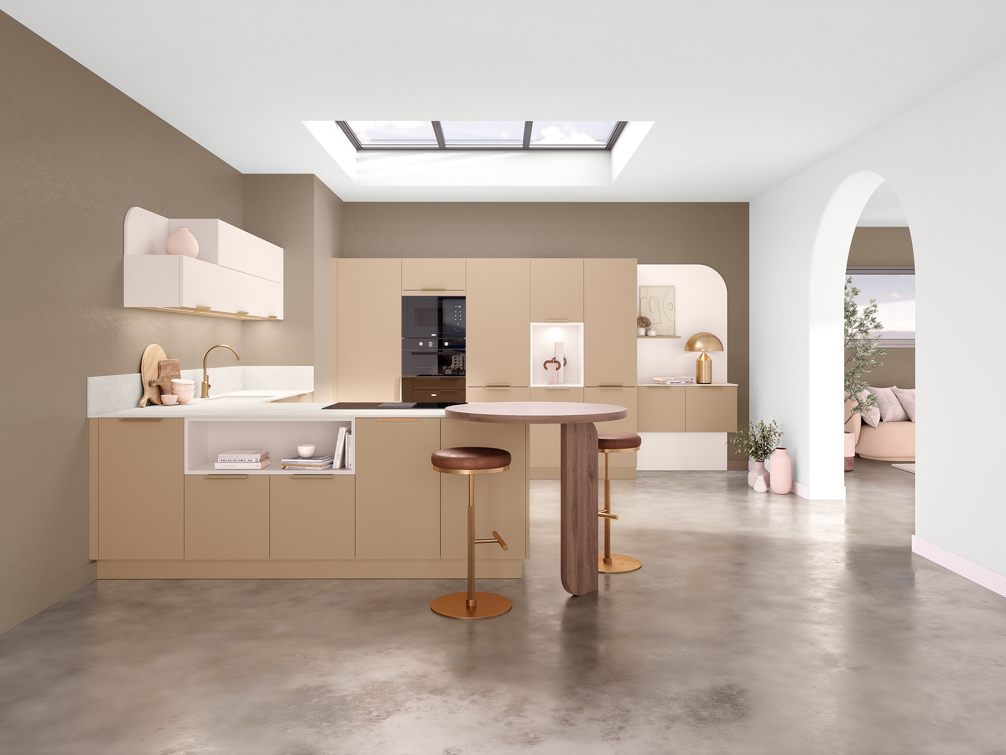 cuisine camel et beige