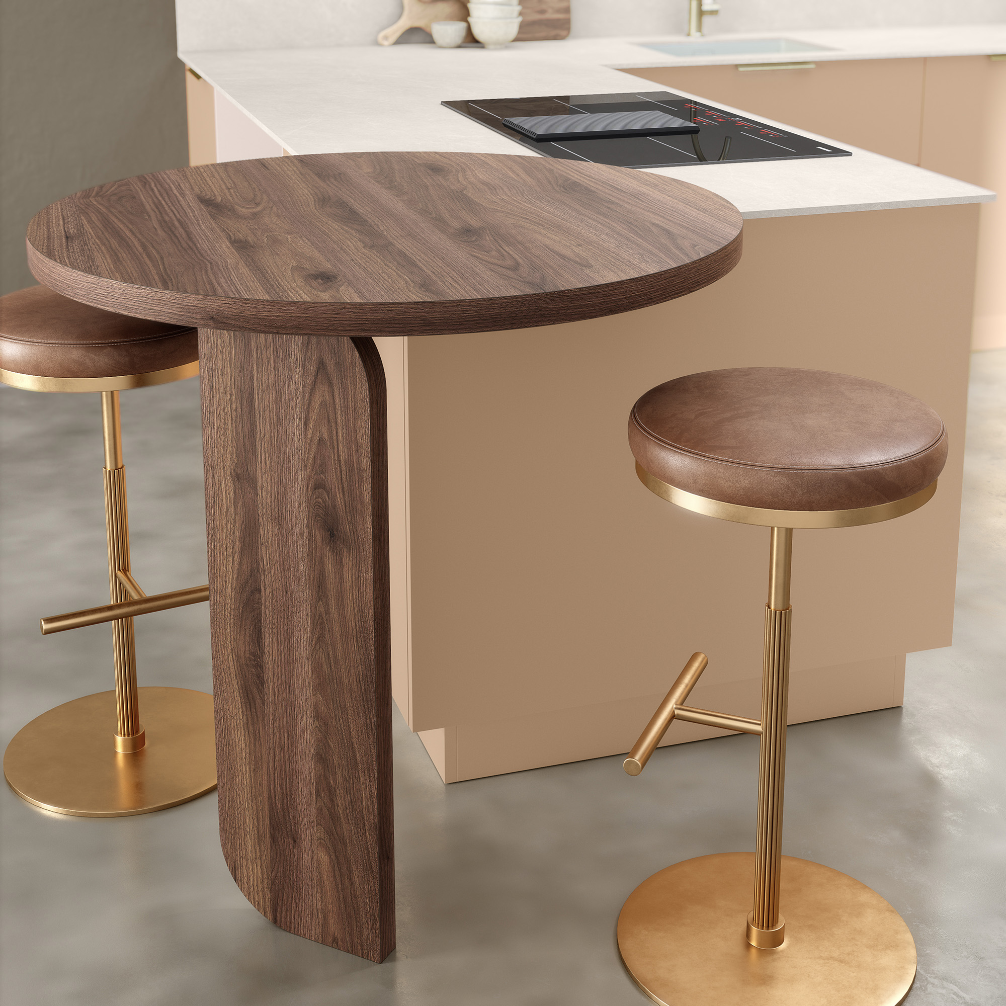 table en chêne foncé