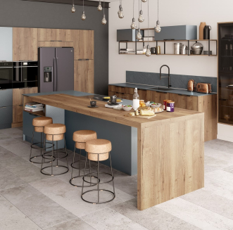 Cuisine grise et bois