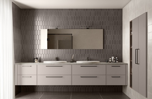 salle de bain grise