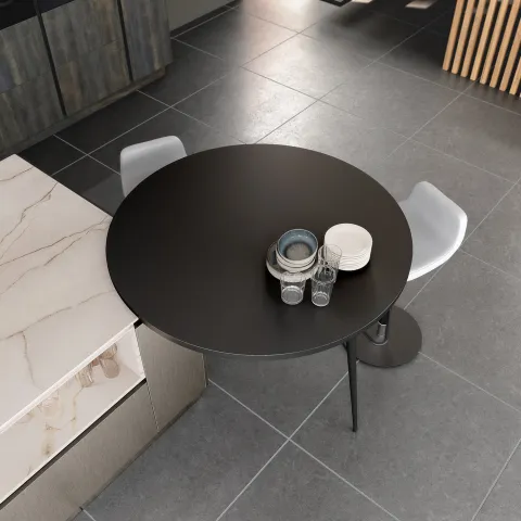 Table ronde noire cuisine