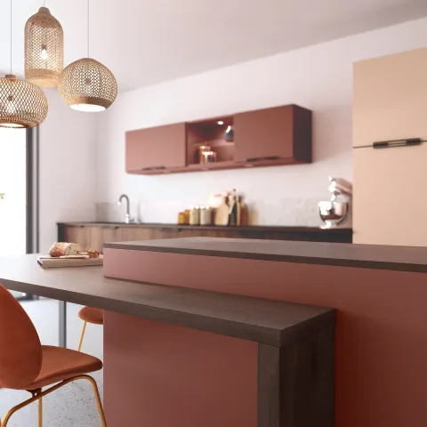 Cuisine terracotta et bois