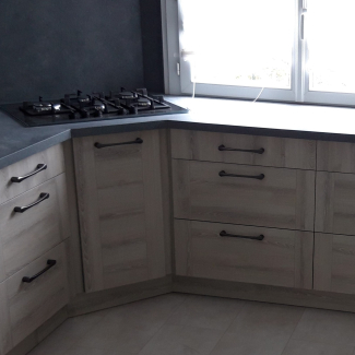 Cuisine grise et bois