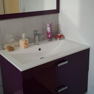 Salle de bain moderne violet