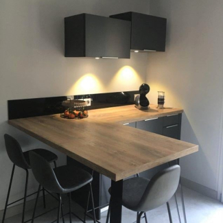 Cuisine noire et bois