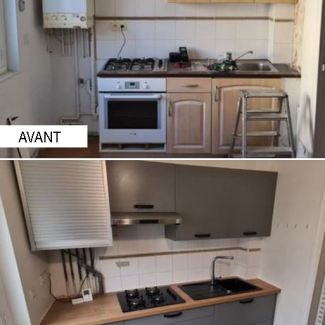 avant / apres cuisine grise