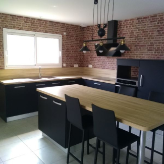 cuisine noire et bois