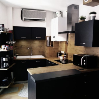 cuisine noir et bois
