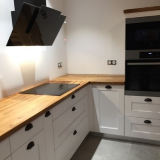 Cuisine blanche et bois