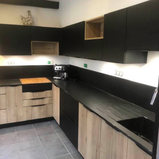 cuisine noire et bois