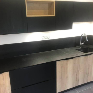cuisine noire et bois