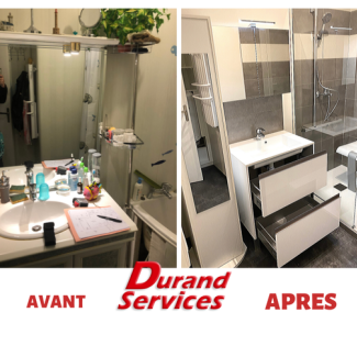 avant / après salle de bain noire et blanche