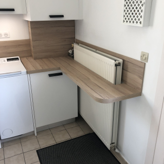 Découpe plan de travail radiateur