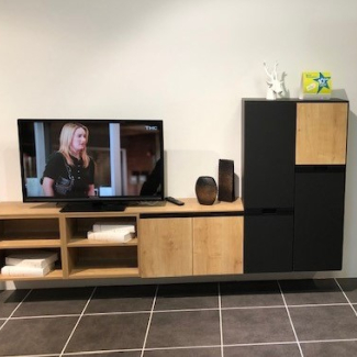 Meubles TV chêne et noir