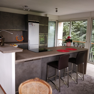 Cuisine béton et bois