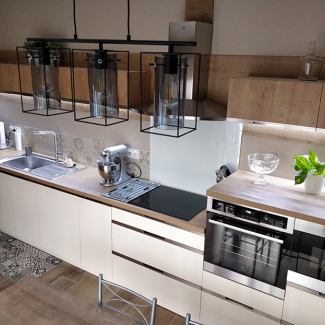 Cuisine blanche et bois