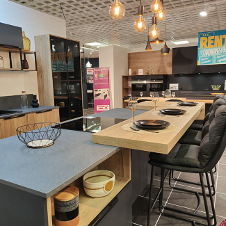 Cuisine grise et bois