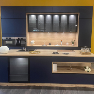 Cuisine bleue et bois