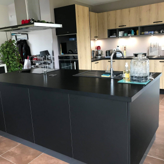 cuisine noire et bois