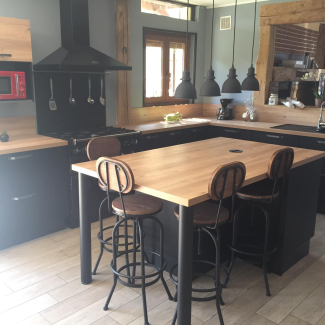 cuisine noire et bois
