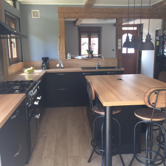 cuisine noire et bois