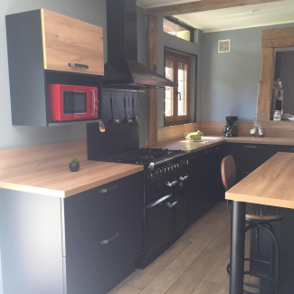 cuisine noire et bois