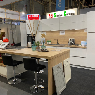 Cuisine blanche et bois