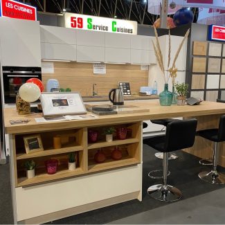 Cuisine blanche et bois